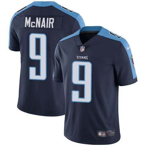 Men Tennessee Titans #9 Steve McNair Nike Navy Vapor Limited NFL Jersey